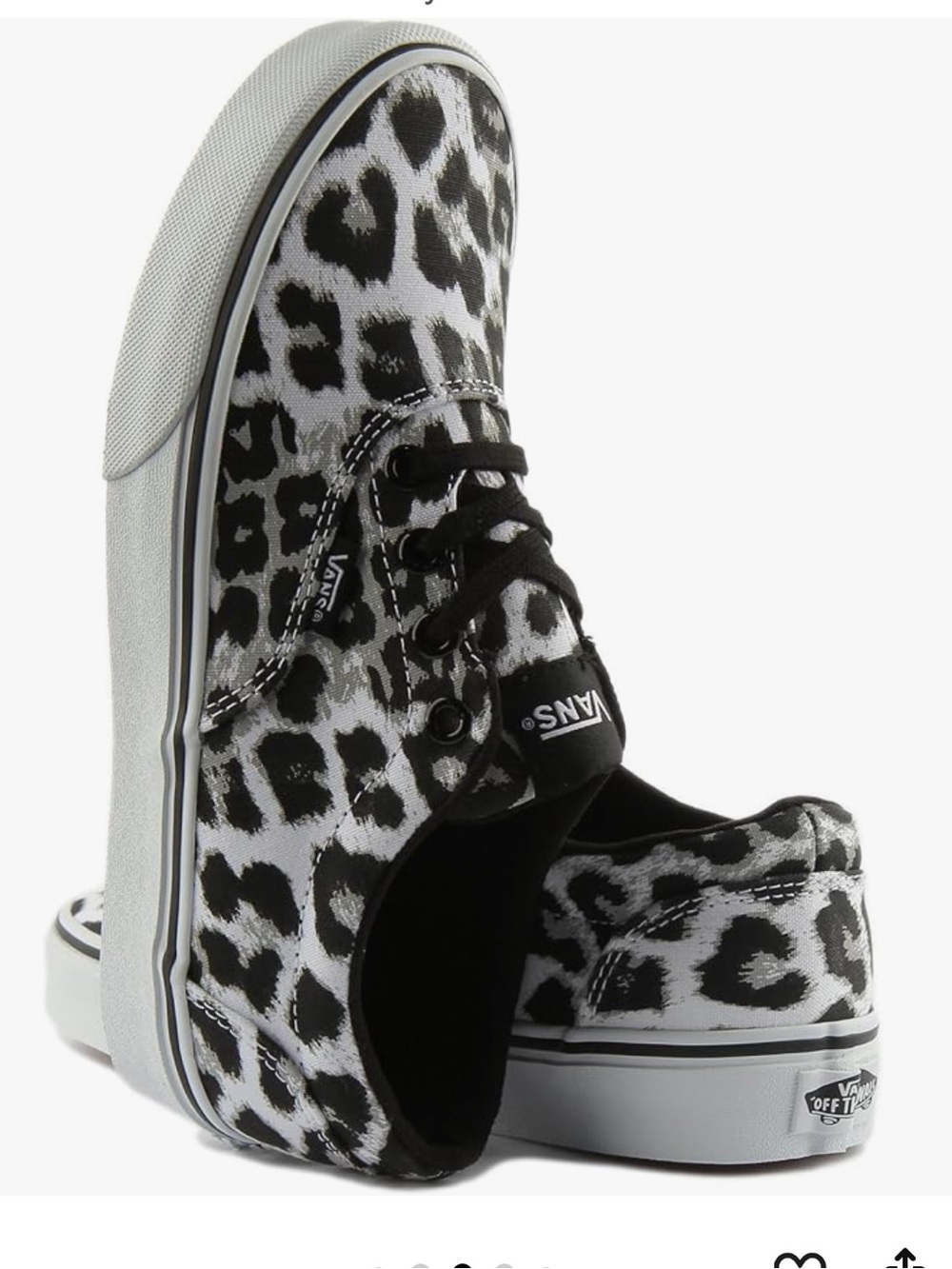 Vans Doheny Snow Leopard Black White Classic Sneakers Women’s Size 10 - Picture 2 of 11